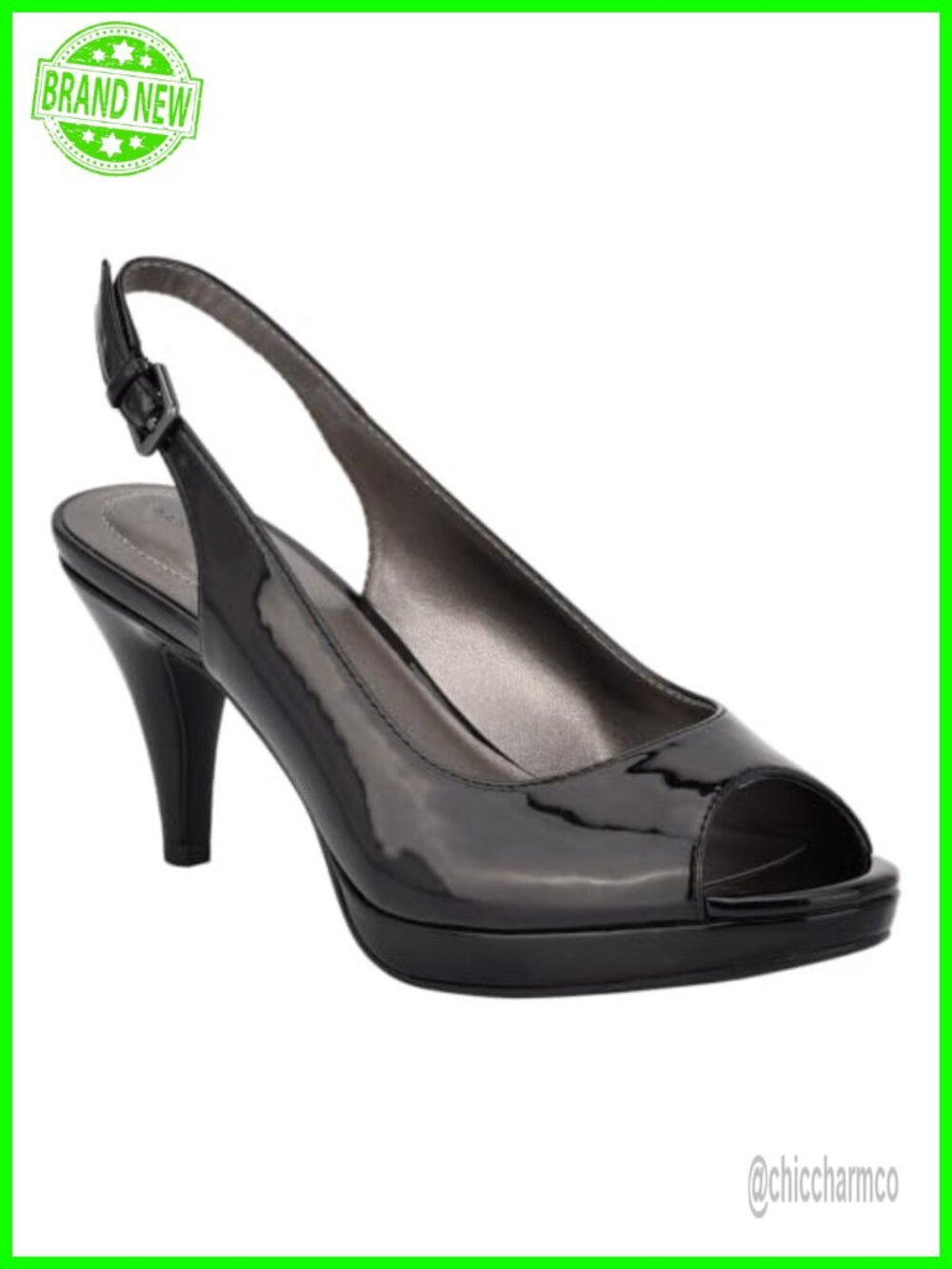 Bandolino Melt Slingback Peep Toe Stiletto Heel Sandals